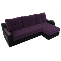 Угловой диван Меркурий (велюр фиолетовый чёрный)  - Изображение 5